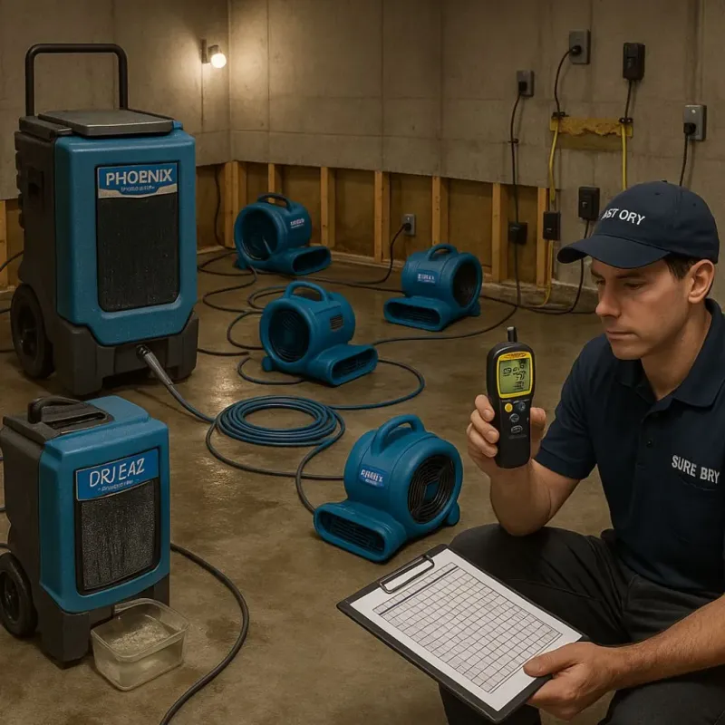 Structural Drying and Dehumidification process in Nashville, WI